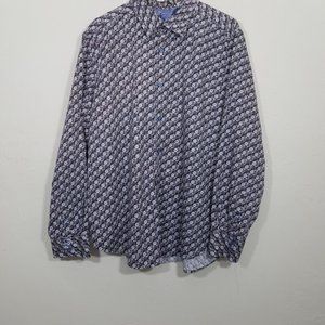 Robert Graham Classic Fit Long Sleeve Button Down Print Shirt Size 3XL